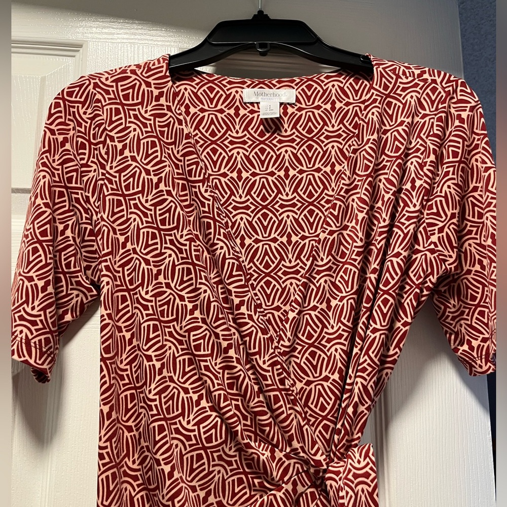 Size S Motherhood Maternity Red Wrap Dress